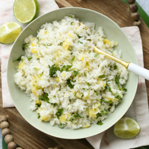 lime cilantro rice with pineapple