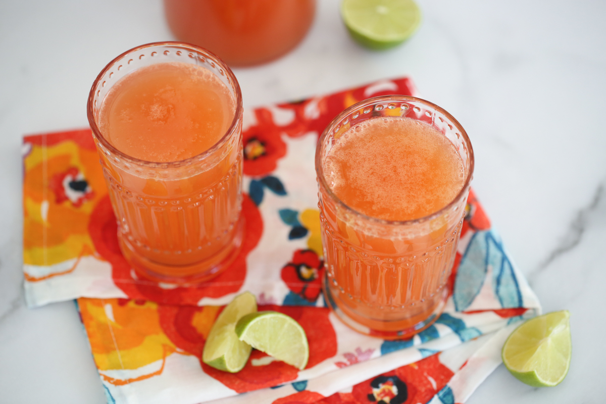 fizzy tropical punch in glasses