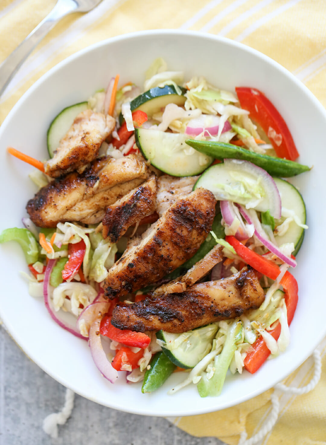 Asian Chicken Salad on Plate