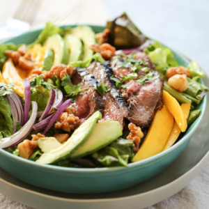 Steak and Mango Salad in bowl