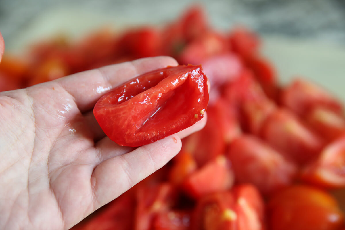 pulp removed from tomatoes