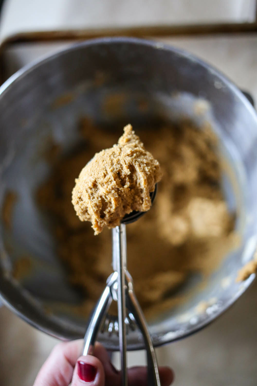 scoop of ginger spice cookie dough