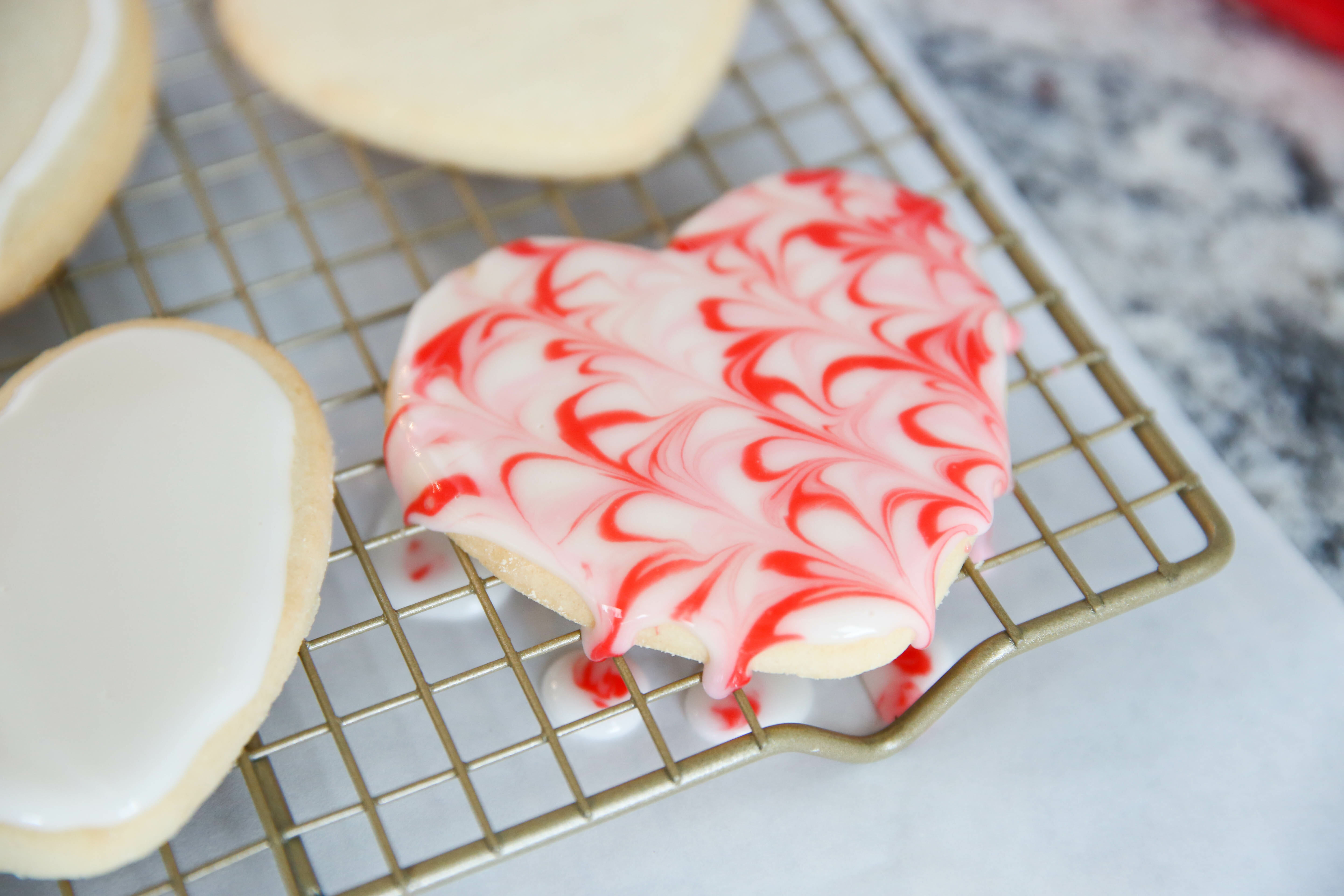 Best sugar cookie icing dripped on cookie