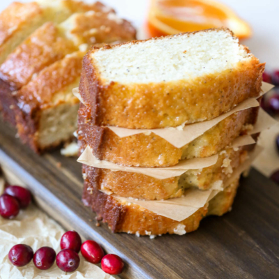 almond poppy seed bread from Our Best Bites