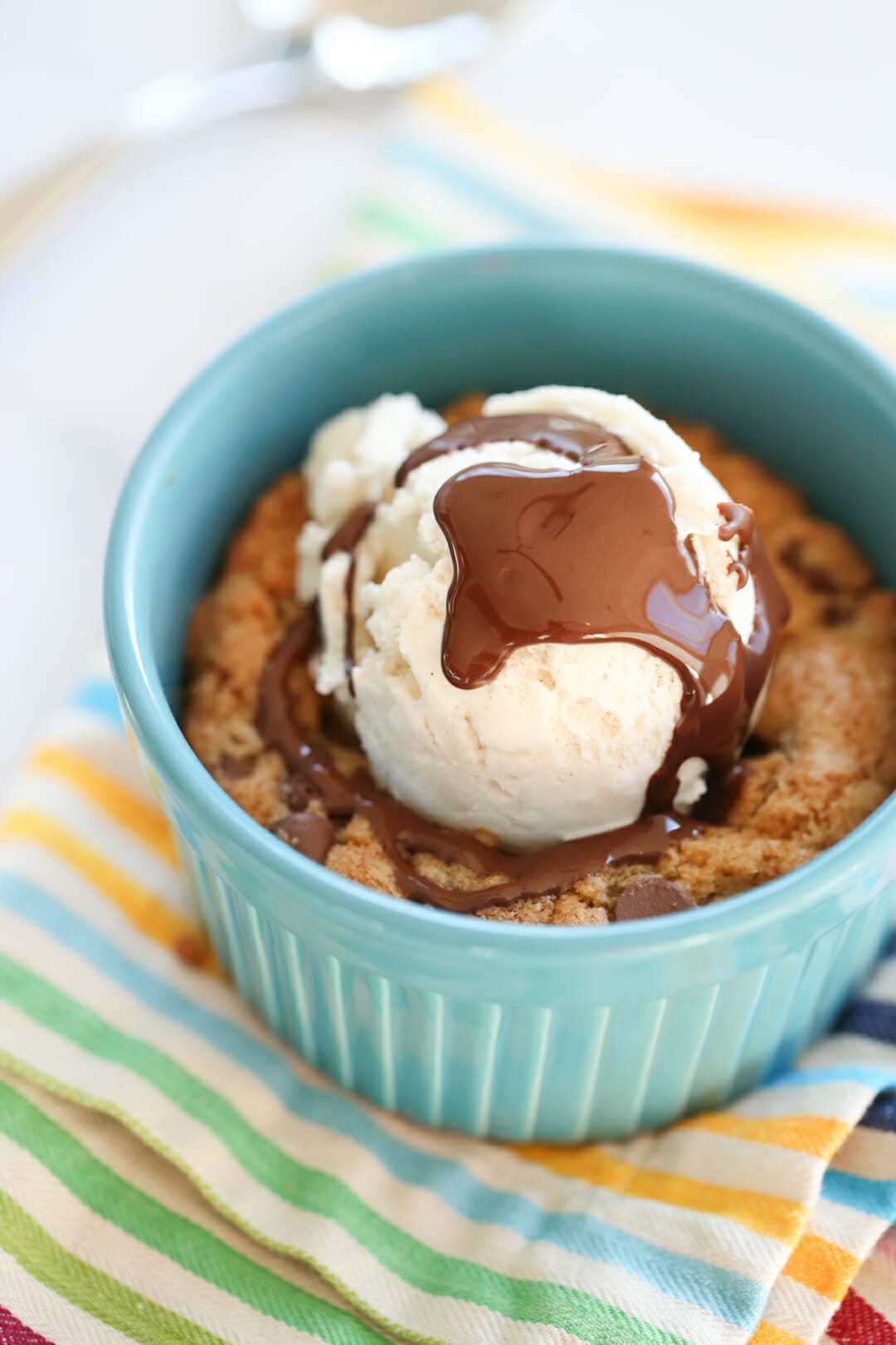 baked cookie in ramekin