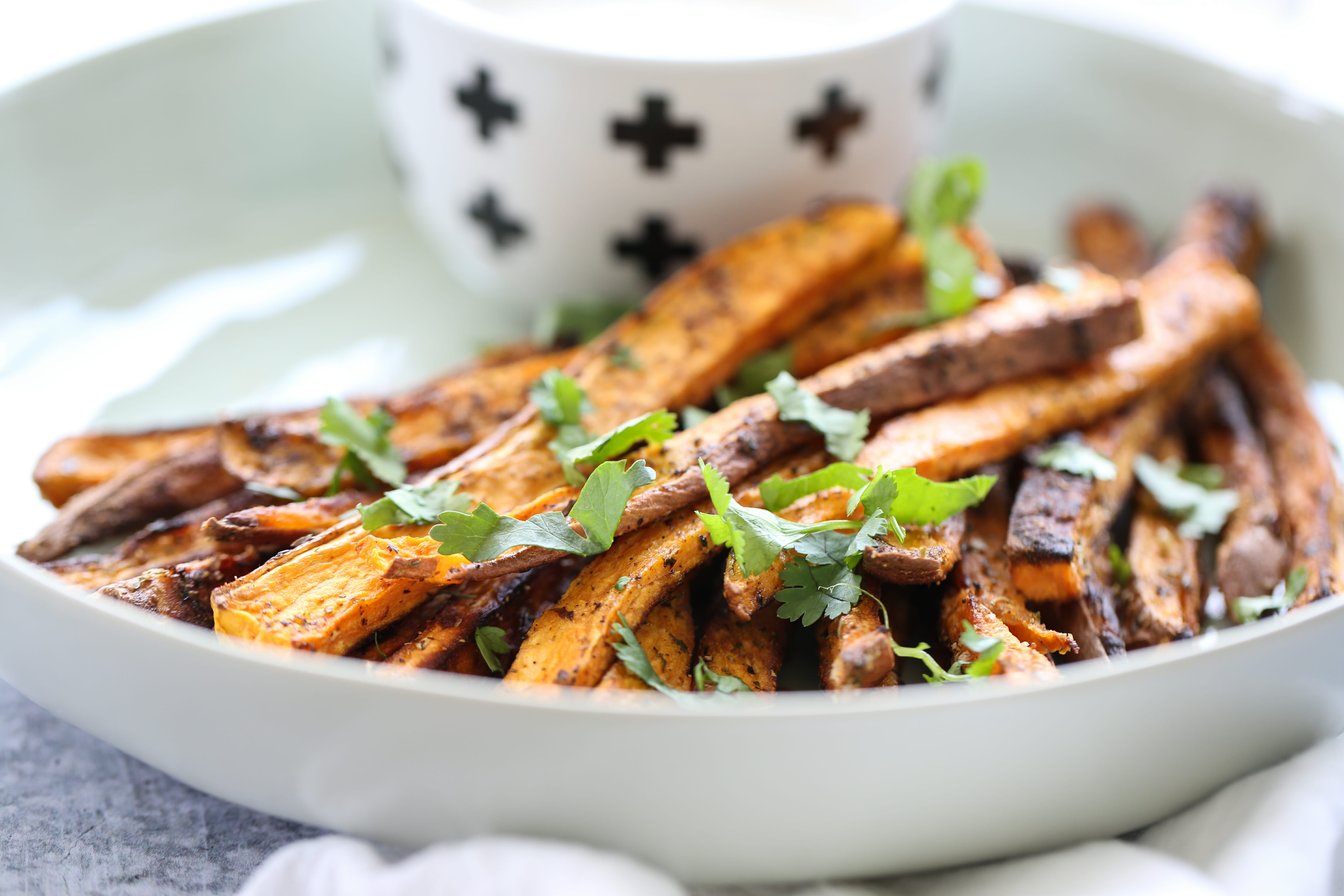 baked sweet potato fries with honey lime dip