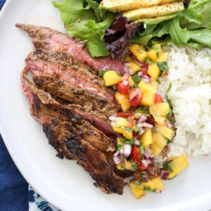 sliced steak on plate