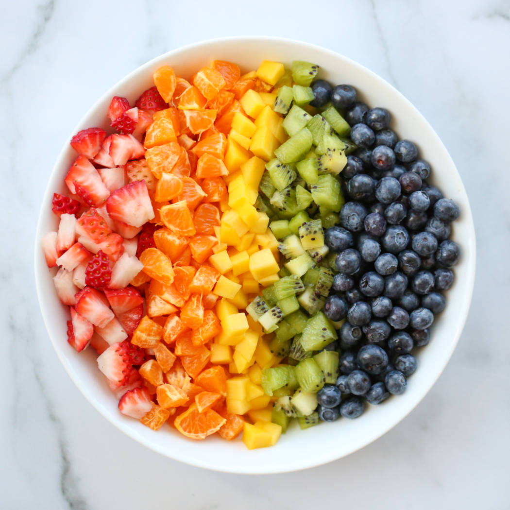 rainbow bowl of fruit