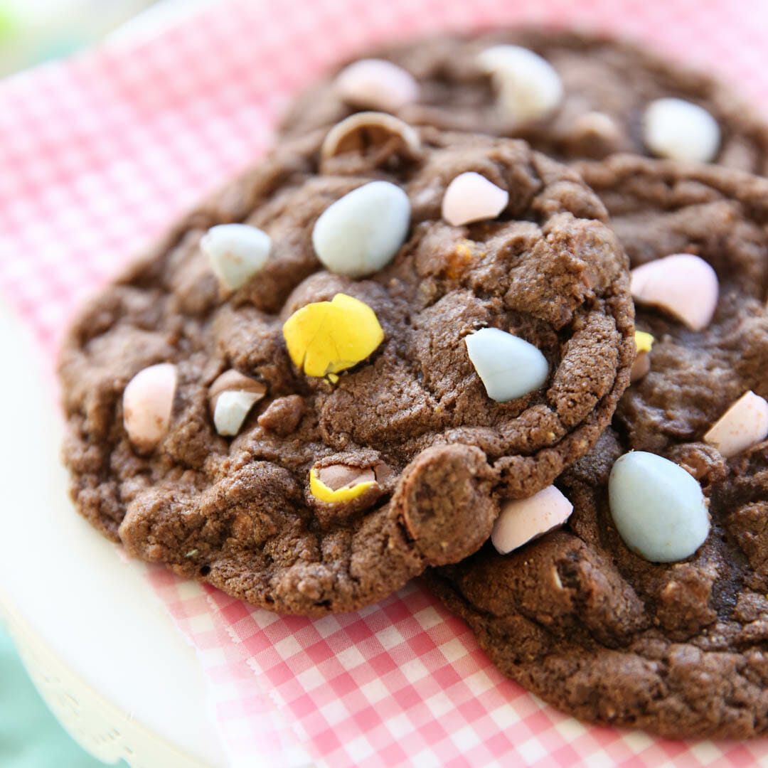 mini egg chocolate chip cookies