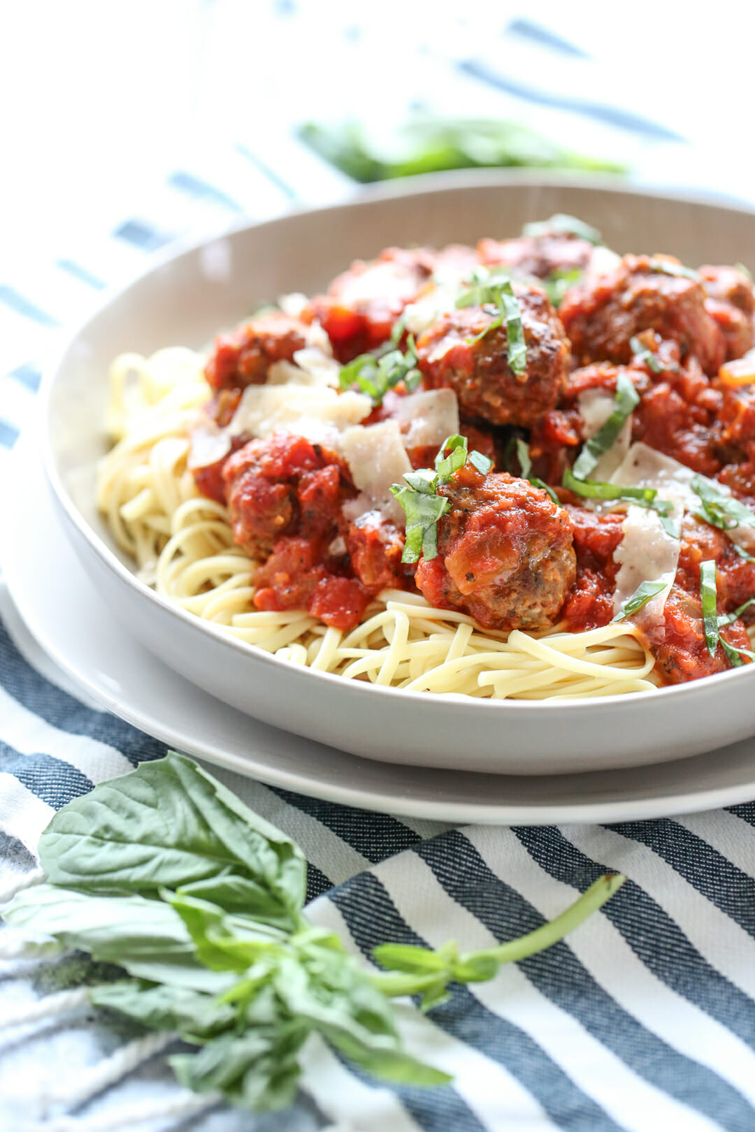 Spaghetti and Meatballs over pasta