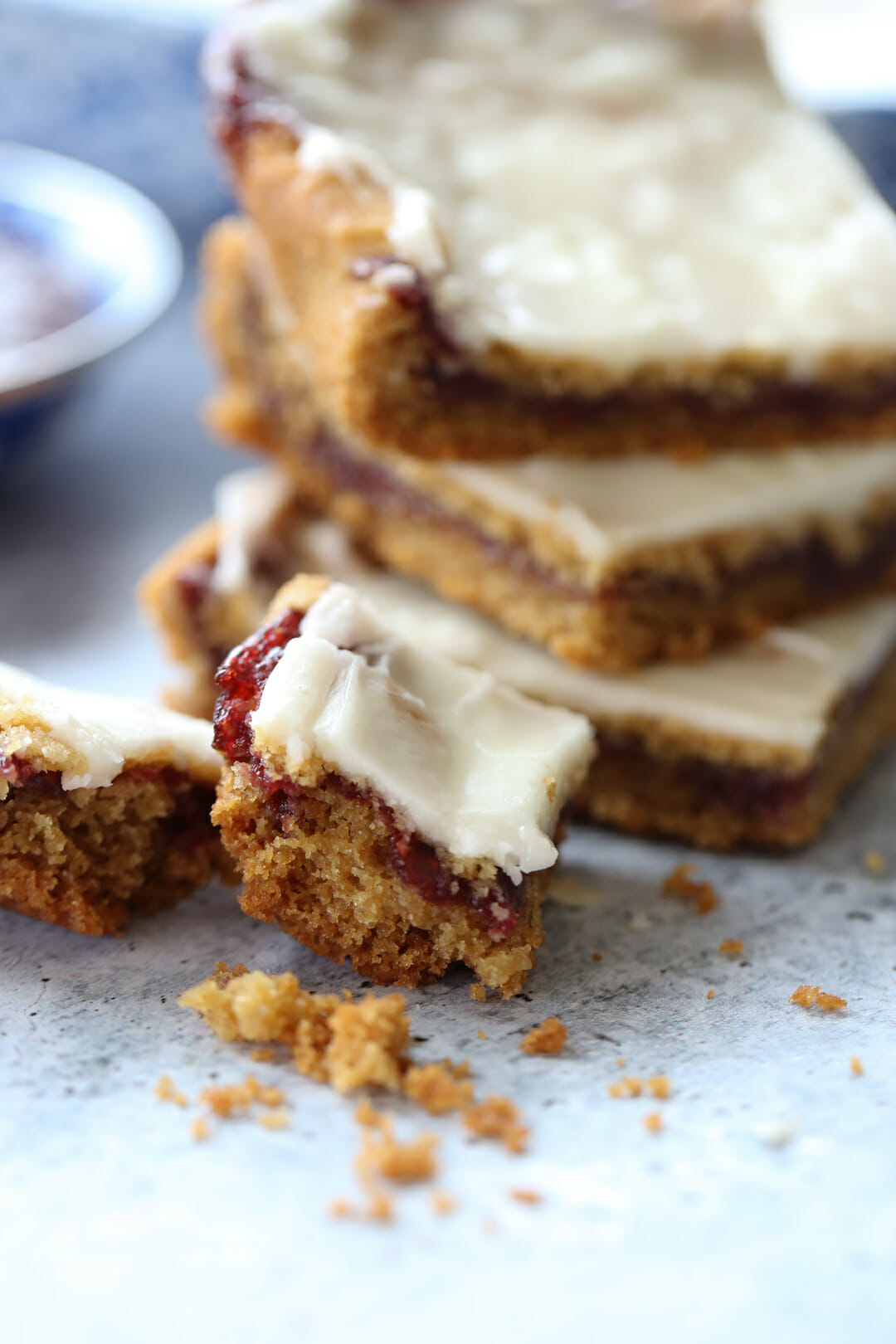 peanut butter and jam cookie bars