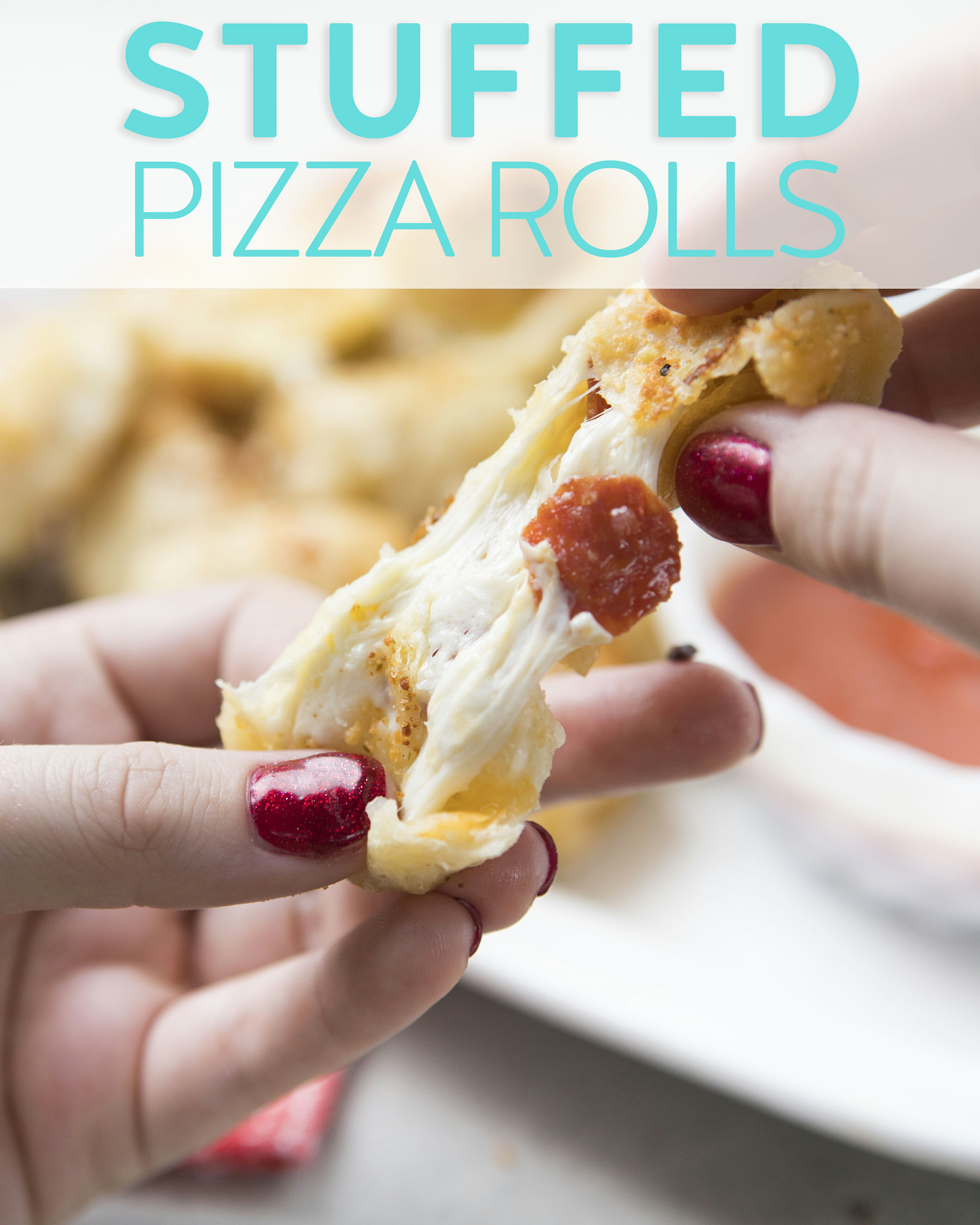 Stuffed pizza rolls from Our Best Bites
