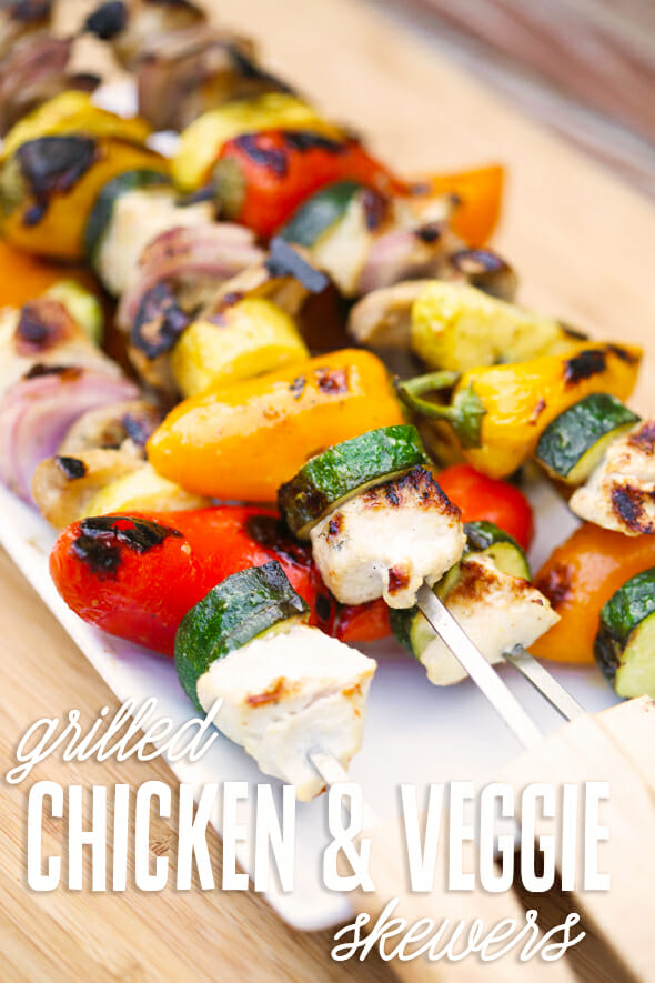 Grilled Chicken and Veggie Skewers from Our Best Bites