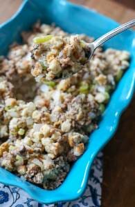 Italian sausage thanksgiving dressing from Our Best Bites
