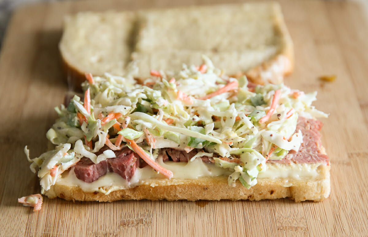 coleslaw on hot sandwich