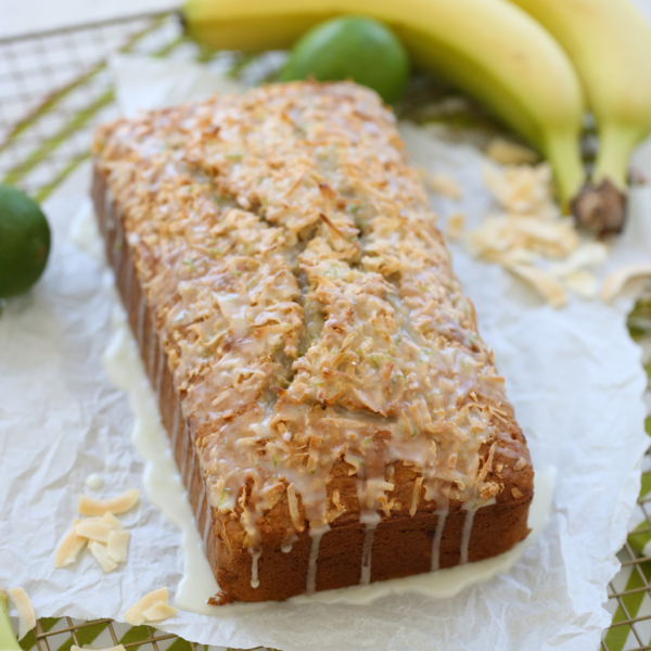 Coconut Banana Bread With Lime Glaze - Our Best Bites