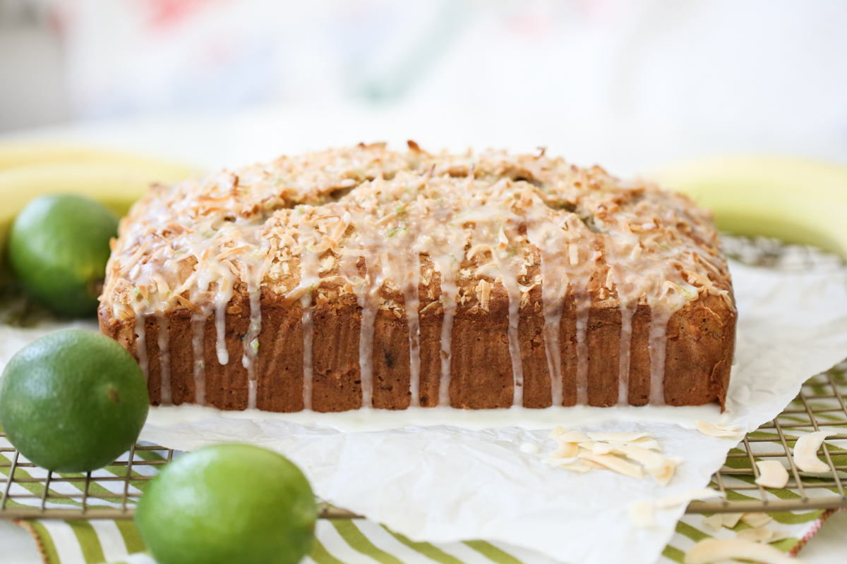 baked lime drizzled banana bread