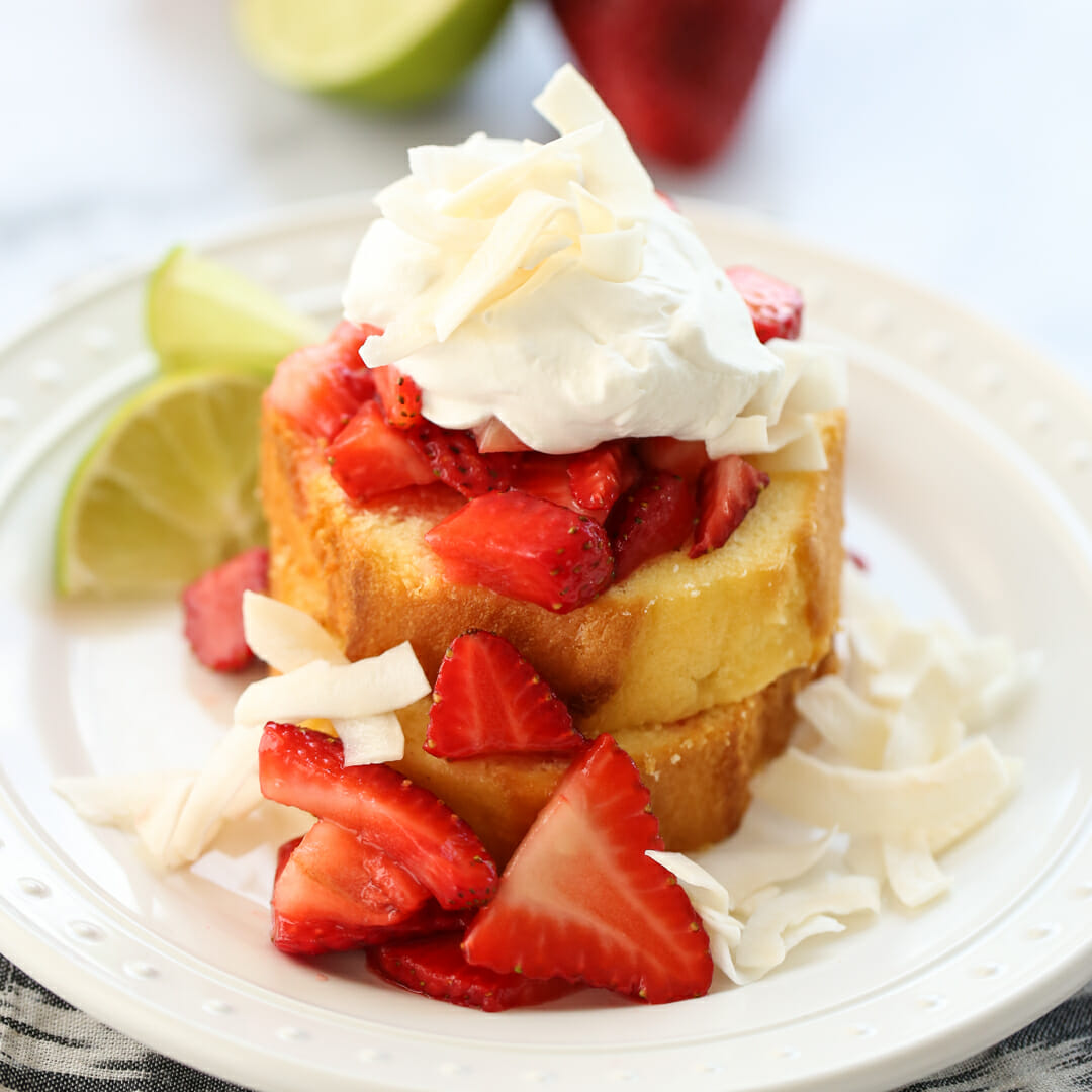 Strawberry Lime Shortcake on a plate