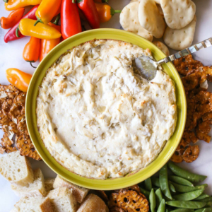 garlic artichoke dip from Our Best Bites