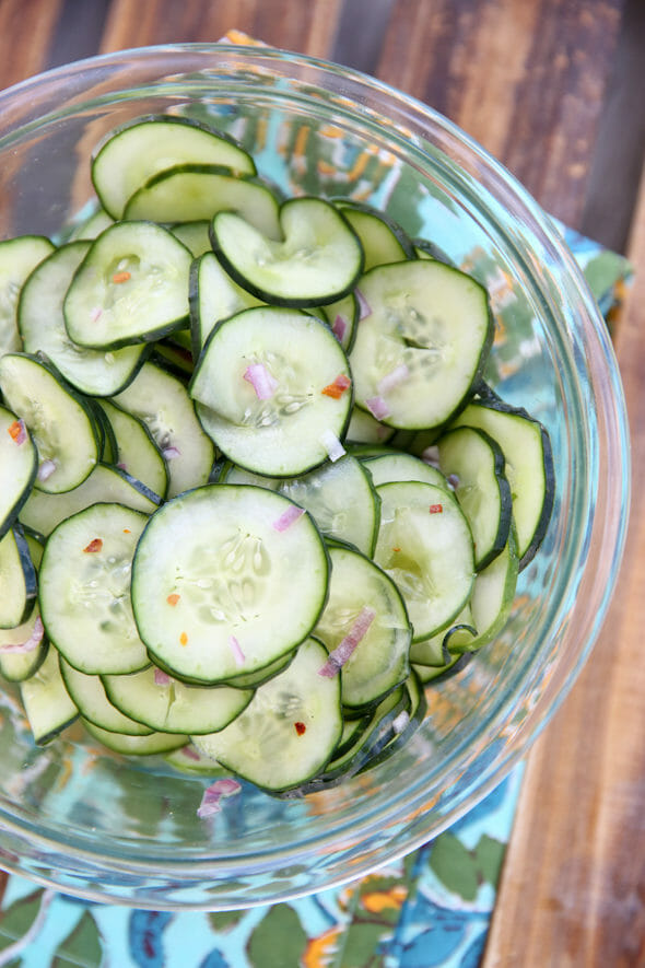 sweet and spicy cucumbers