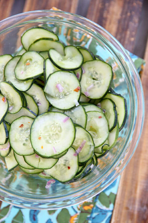 Sweet and Spicy Cucumber Slices - Our Best Bites