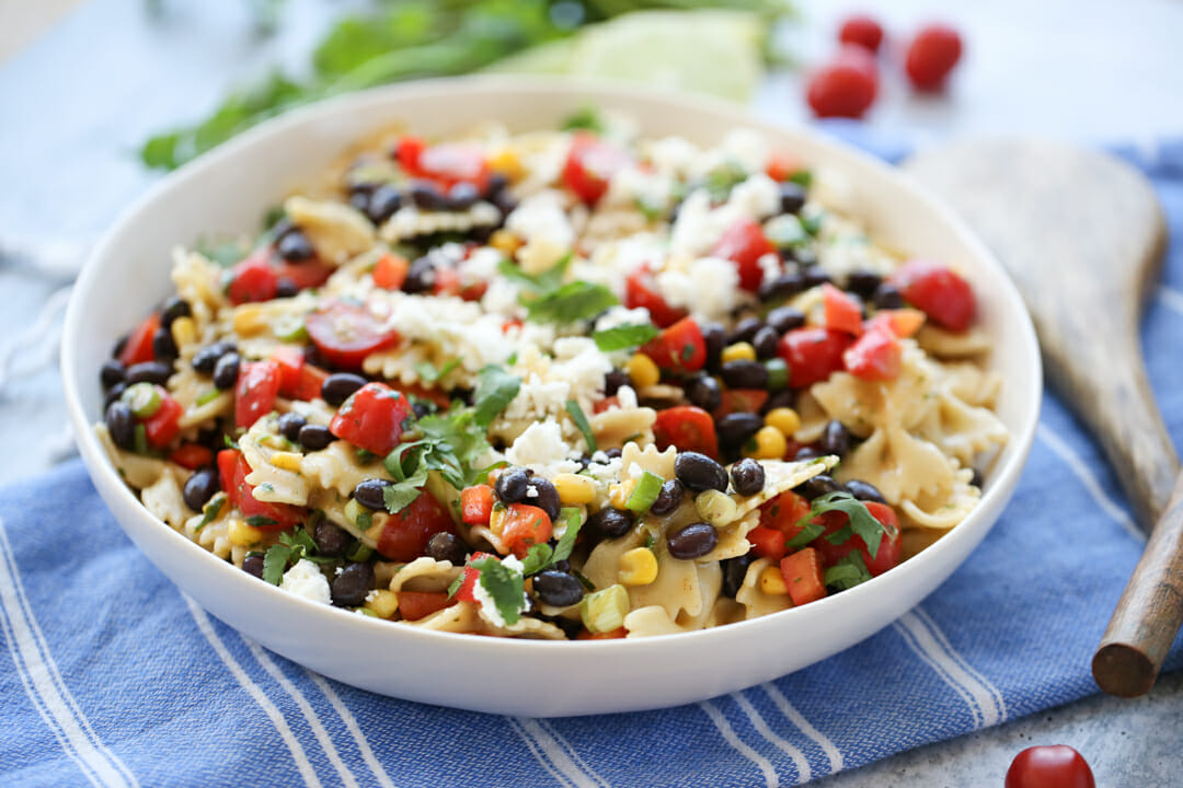 Southwest Pasta Salad in serving bowl