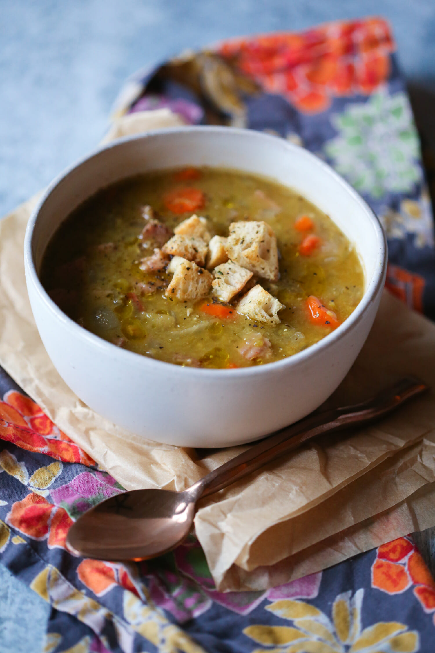 Slow Cooker Split Pea Soup with Ham - Emily Bites