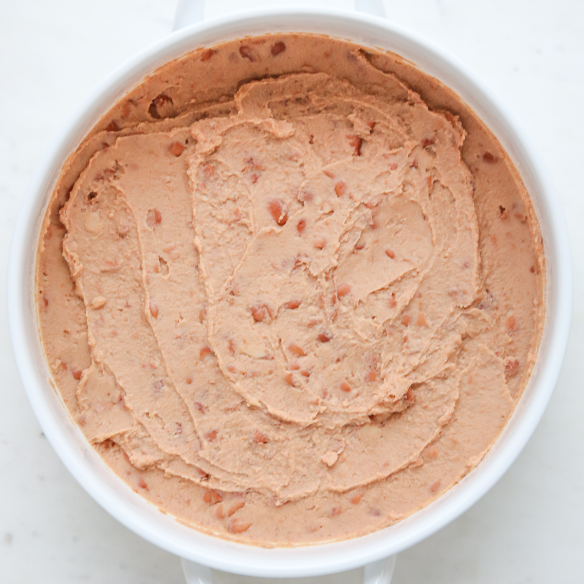 refried beans in a dish