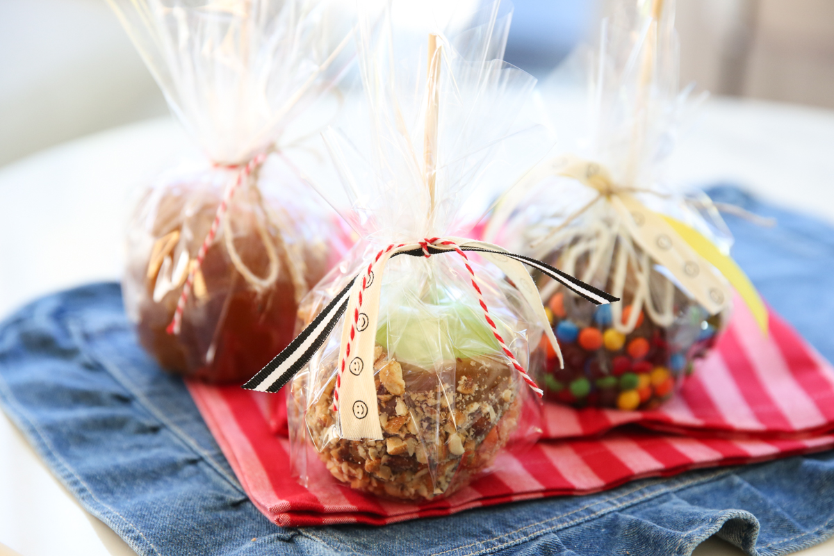 cellophane wrapped caramel apples