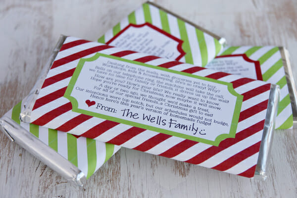 christmas candy wrapper printables