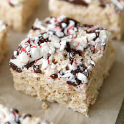 Peppermint Rice Krispies treats on a stick - Chickabug