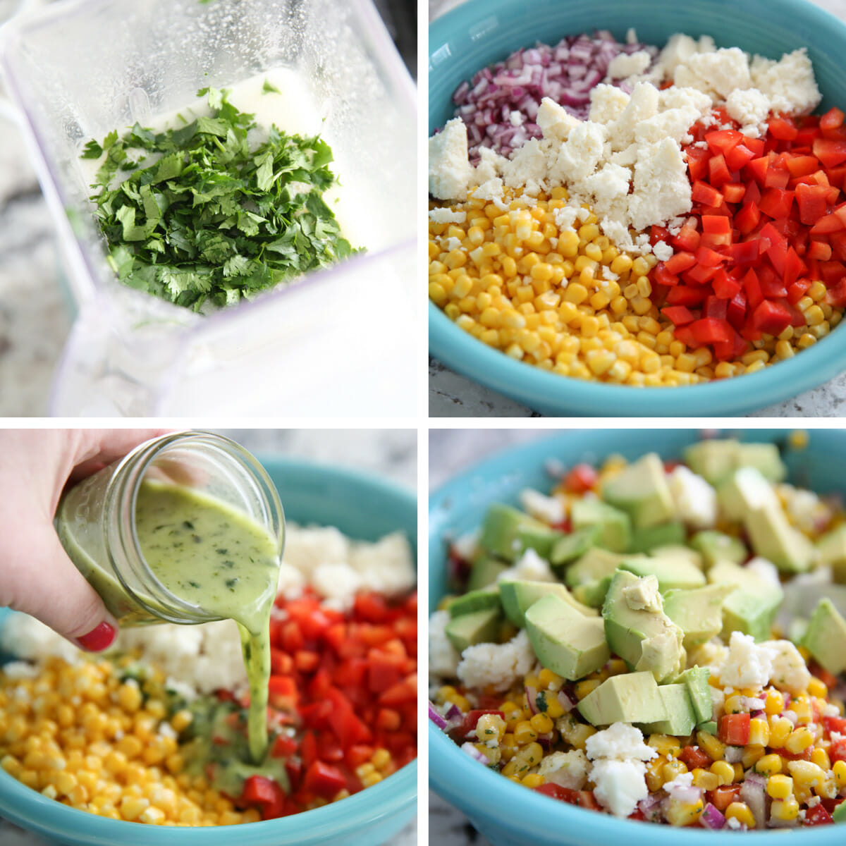 how to make fresh corn salad collage