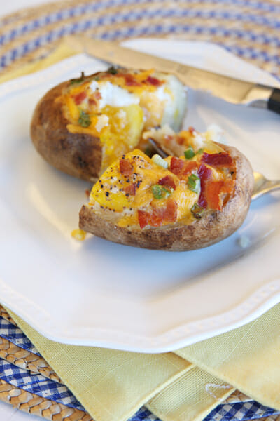 Egg-Stuffed Baked Potatoes from Our Best Bites