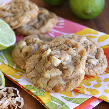 Lime-Coconut White Chip Macadamia Nut Cookies