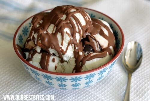 Magic Shell and Potato Stix on Ice Cream Recipe