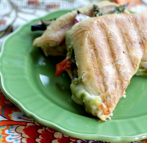 Roasted Veggie Panini with Creamy Chipotle-Lime Dressing
