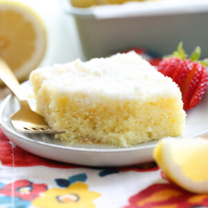 Slice of lemon buttermilk cake