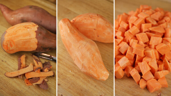 sweet potatoes peeled and chopped