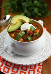 black bean and sweet potato turkey chili