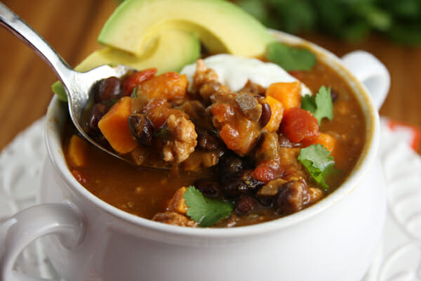 Black Bean and Sweet Potato Turkey Chili