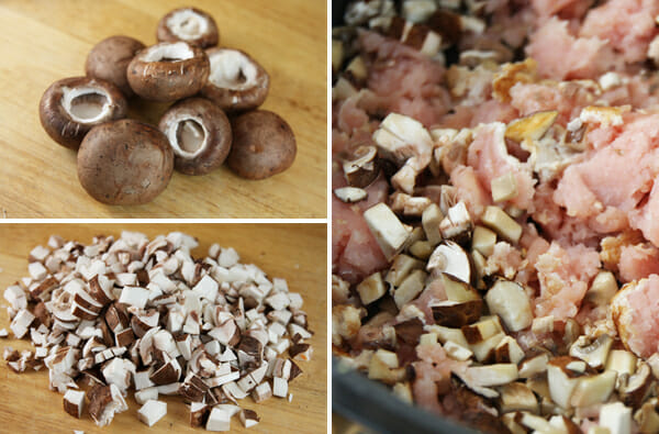 mushrooms whole and chopped