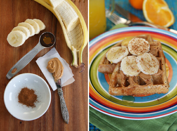 PB Banana Whole Grain Waffles from Our Best Bites