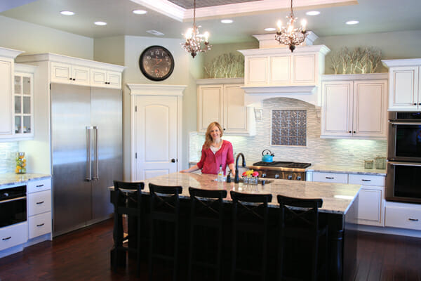 Sara Wells in her kitchen