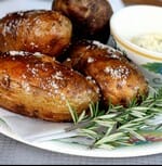 Salt Baked Potatoes {with Roasted Garlic & Rosemary}
