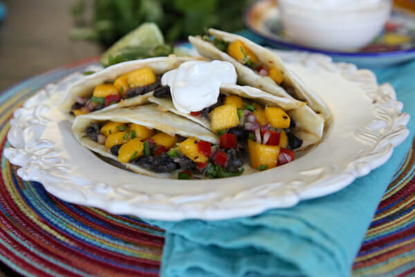 Black Bean and Mango Quesadillas - Our Best Bites