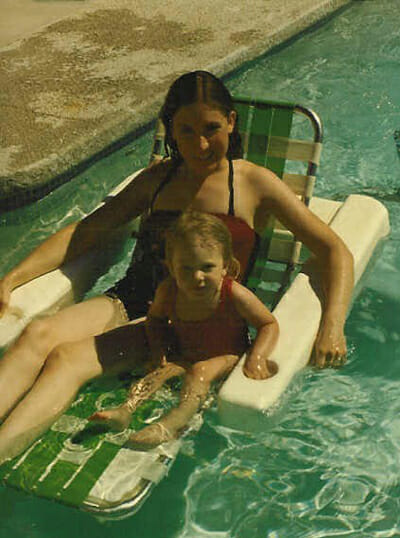 Sara and Mom in Pool
