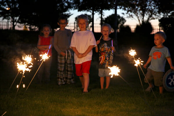 Kids and Sparklers