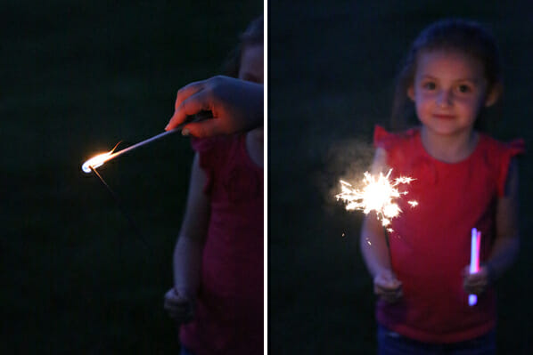 M with Sparklers