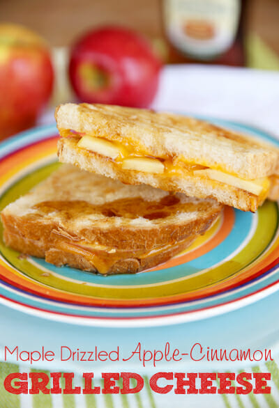 Maple Drizzled Apple Cinnamon Grilled Cheese from Our Best Bites sq