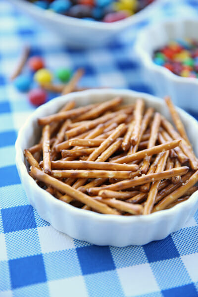 Peanut Butter Pretzel M&M Cookies - Whiskful Cooking